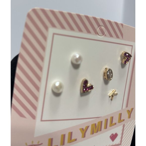 Lily 3 Pair Mismatched Stud Earrings Set Creative Style Fashion Jewelry Card - Picture 3 of 6